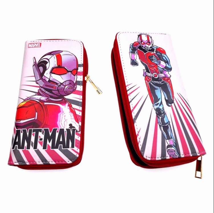 Ant-Man PU Leather color Zipper Long Wallet Purse
