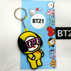 BTS BT21 Soft glue Cartoon key...