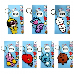 BTS BT21 Soft glue Cartoon key...