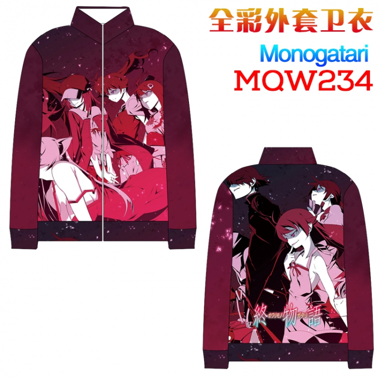 Bakemonogatari Monst Full Color zipper Long sleeve coat Sweatshirt M L XL XXL XXXL MQW234