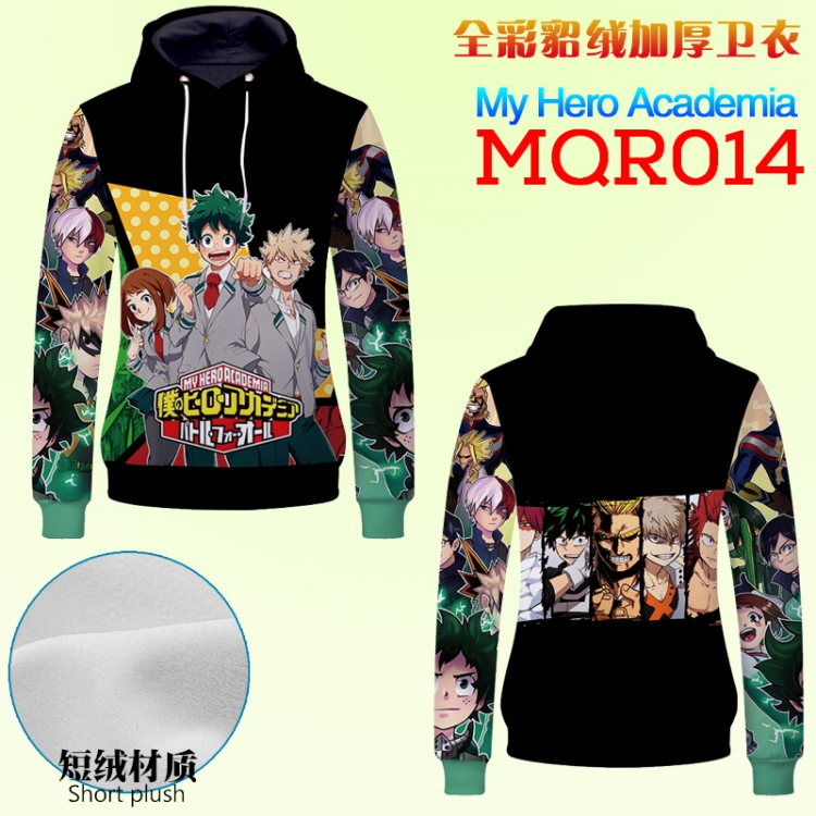My Hero Academia Full color double-sided thick patch pocket hooded Fleece M L XL XXL XXXL MQR014