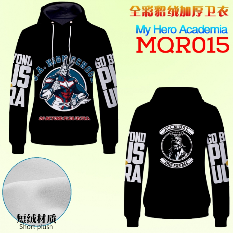 My Hero Academia Full color double-sided thick patch pocket hooded Fleece M L XL XXL XXXL MQR015