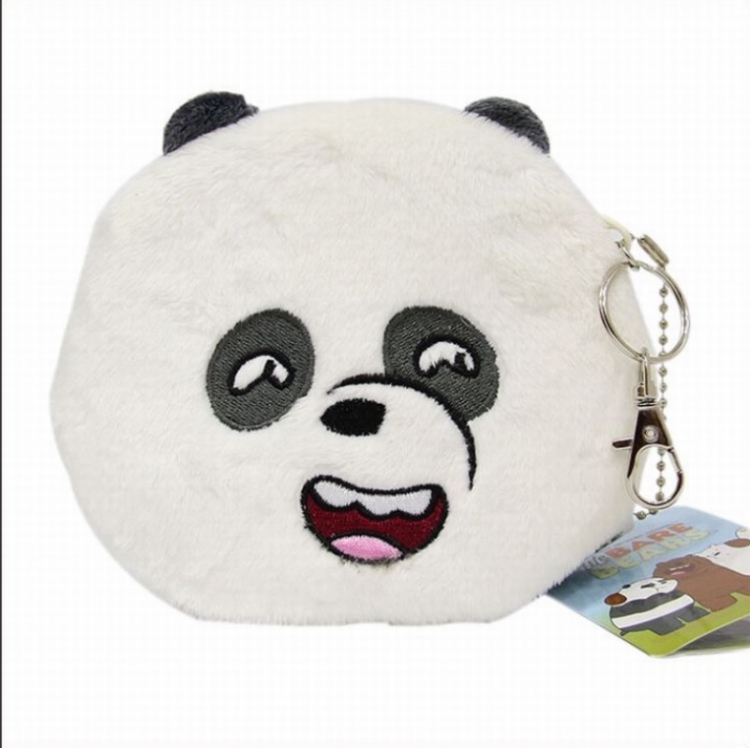 We Bare Bears Panda Plush cartoon expression Style A Purse Wallet 13X12CM