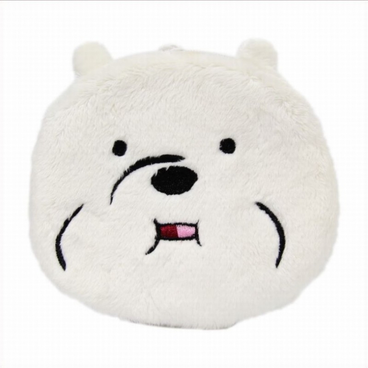 We Bare Bears White bear Plush cartoon expression Style C Purse Wallet 13X12CM