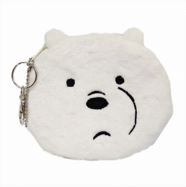 We Bare Bears White bear Plush cartoon expression Style A Purse Wallet 13X12CM