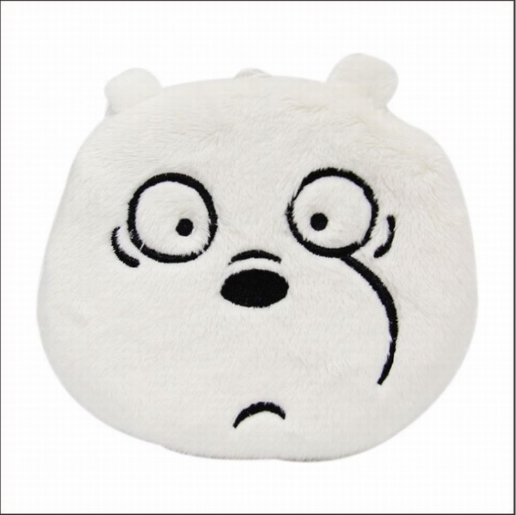 We Bare Bears White bear Plush cartoon expression Style A Purse Wallet 13X12CM