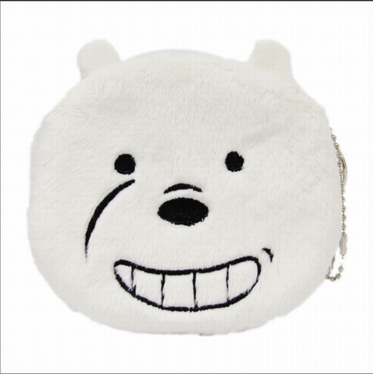 We Bare Bears White bear Plush cartoon expression Style B Purse Wallet 13X12CM