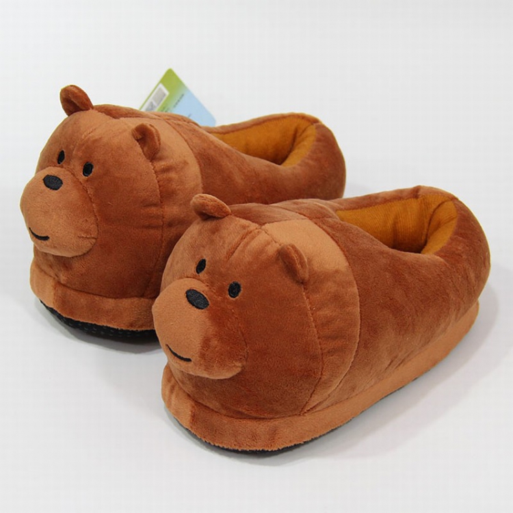 We Bare Bears Brown bear All-inclusive foot warm plush shoes 28CM