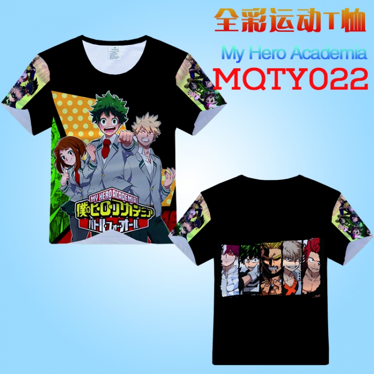 My Hero Academia Full Color Sports Loose Print Short-sleeved T-shirt EUR SIZE S M L XL XXL XXXL MQTY022