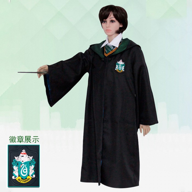 Harry Potter Slytherin Cosplay Clothes Cos cloak Adult S M L XL XXL price for 2 pcs