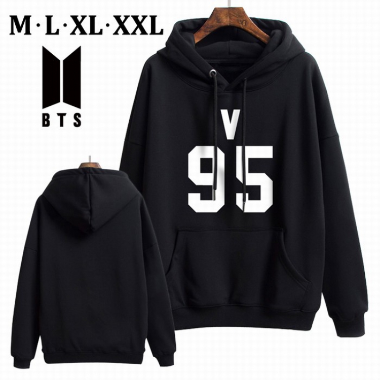 BTS Black Brinting Thick Hooded Sweater M L XL XXL Style H
