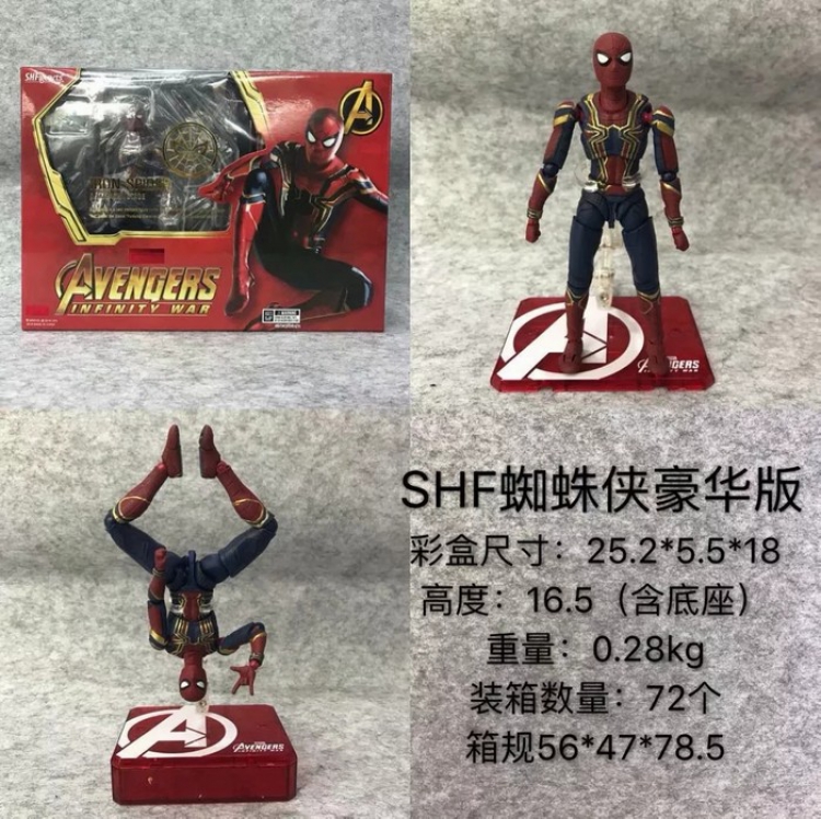 The avengers allianc SHF Spiderman Deluxe Edition Replaceable Parts Boxed Figure Decoration 16.5CM a box of 72