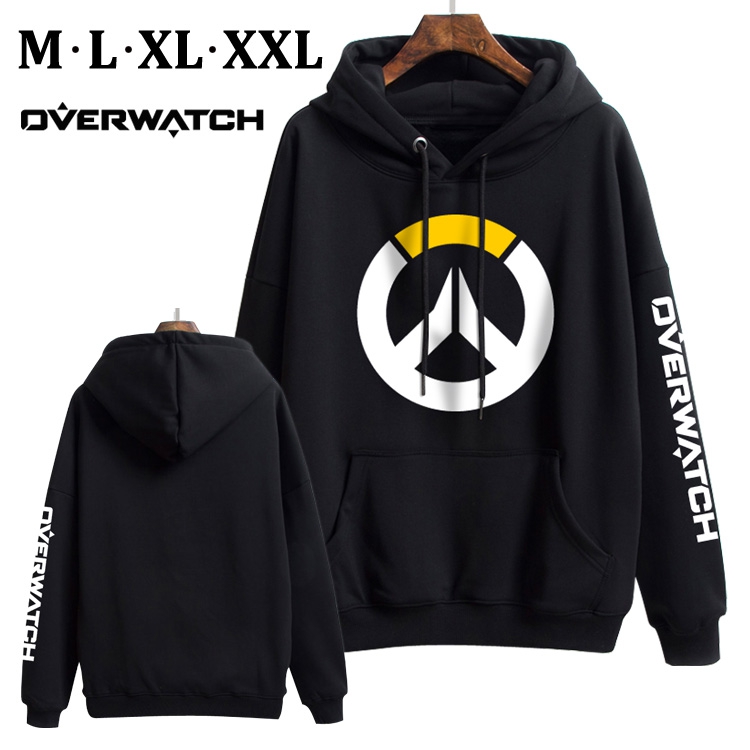 Overwatch Black Brinting Thick Hooded Sweater M L XL XXL