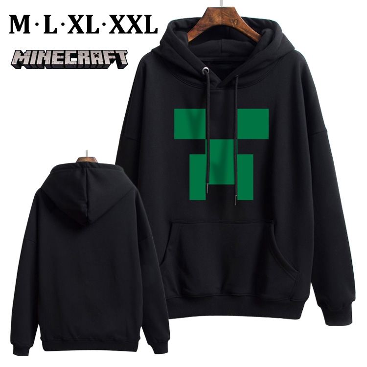 Minecraft Black Brinting Thick Hooded Sweater M L XL XXL