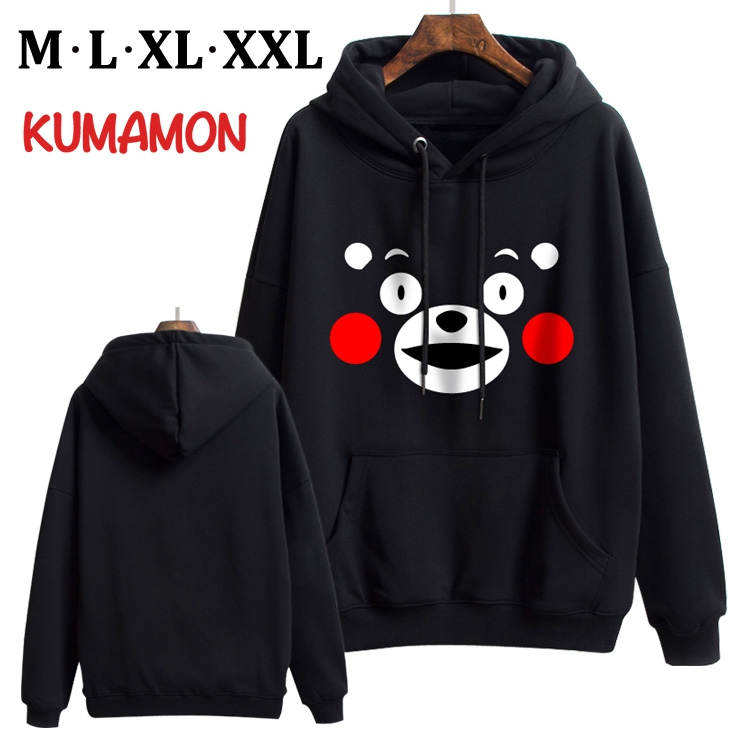 Kumamon Black Brinting Thick Hooded Sweater M L XL XXL Style A