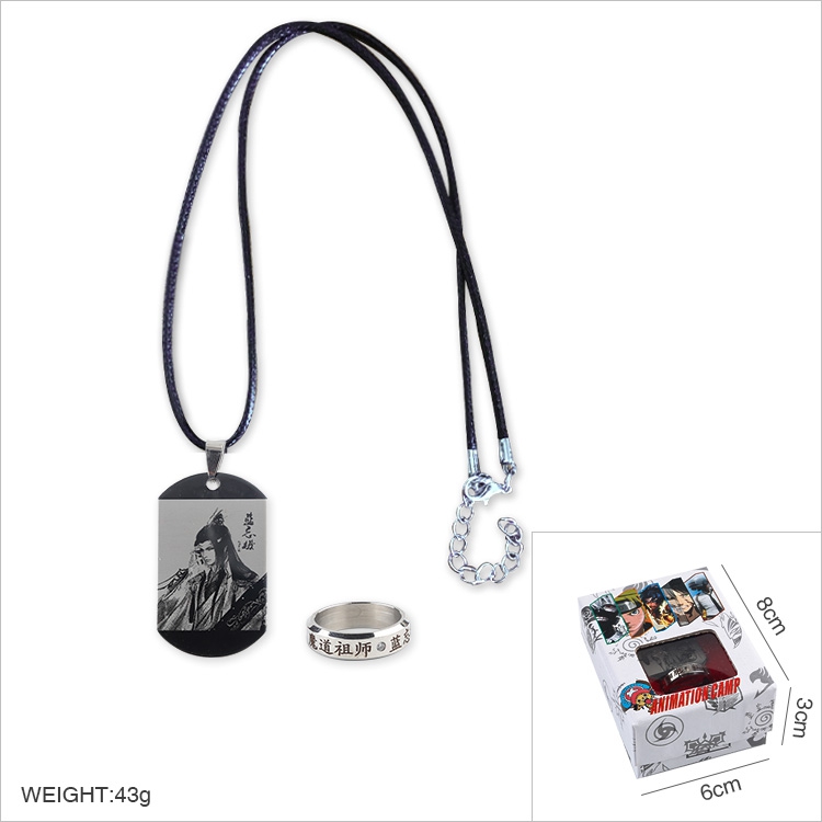 The wizard of the de Ring Stainless steel medal Black sling necklace price for 2 pcs Style B