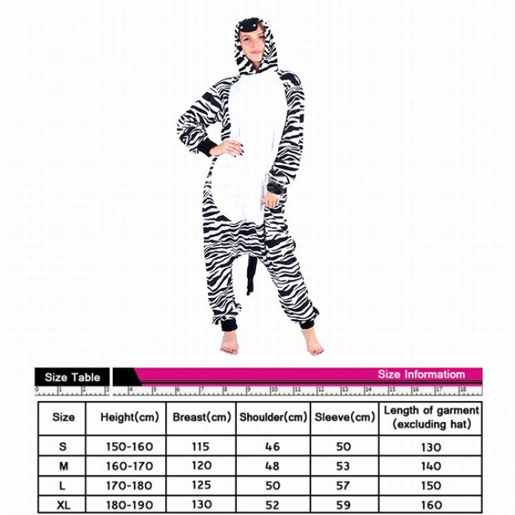 Animal 3D Cartoon Zebra One-piece Pajamas S M L XL preorder 3 days price for 3 pcs