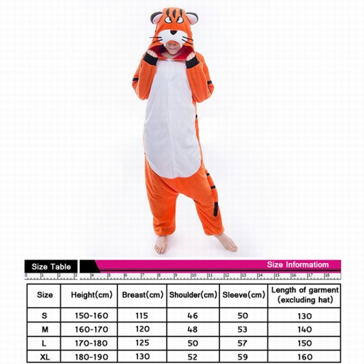Animal 3D Cartoon Tiger One-piece Pajamas S M L XL preorder 3 days price for 3 pcs