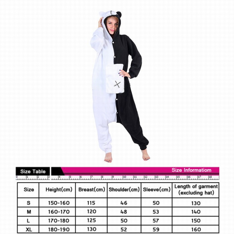 Dangan Ronpa monokuma 3D Cartoon One-piece Pajamas S M L XL preorder 3 days price for 3 pcs