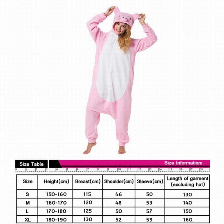 Animal 3D Cartoon Pink pig One-piece Pajamas S M L XL preorder 3 days price for 3 pcs