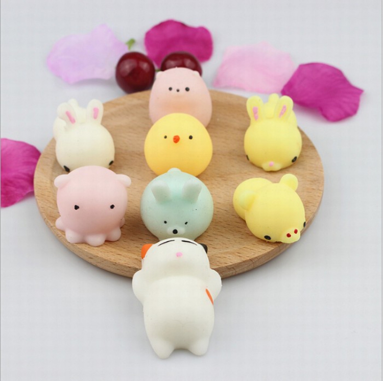 Animal cartoon soft plastic boxed doll toy  6.5X4X2CM A total of 32 models price for 30 pcs Color mixing
