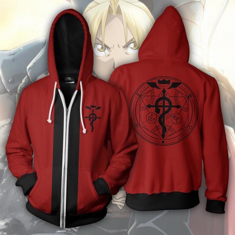 Fullmetal Alchemist Red Hooded zipper sweater coat S M L XL XXL XXXL XXXXL XXXXXL preorder 3days price for 2 pcs