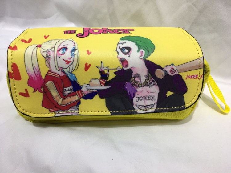 Suicide Squad Clown Double zipper pencil case Pencil Bag  20X8X9CM Style A