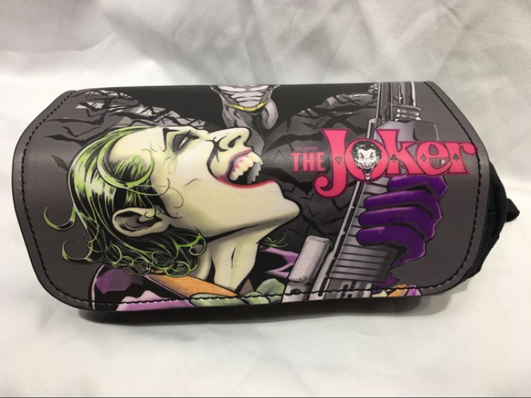 Suicide Squad Clown Double zipper pencil case Pencil Bag  20X8X9CM Style B