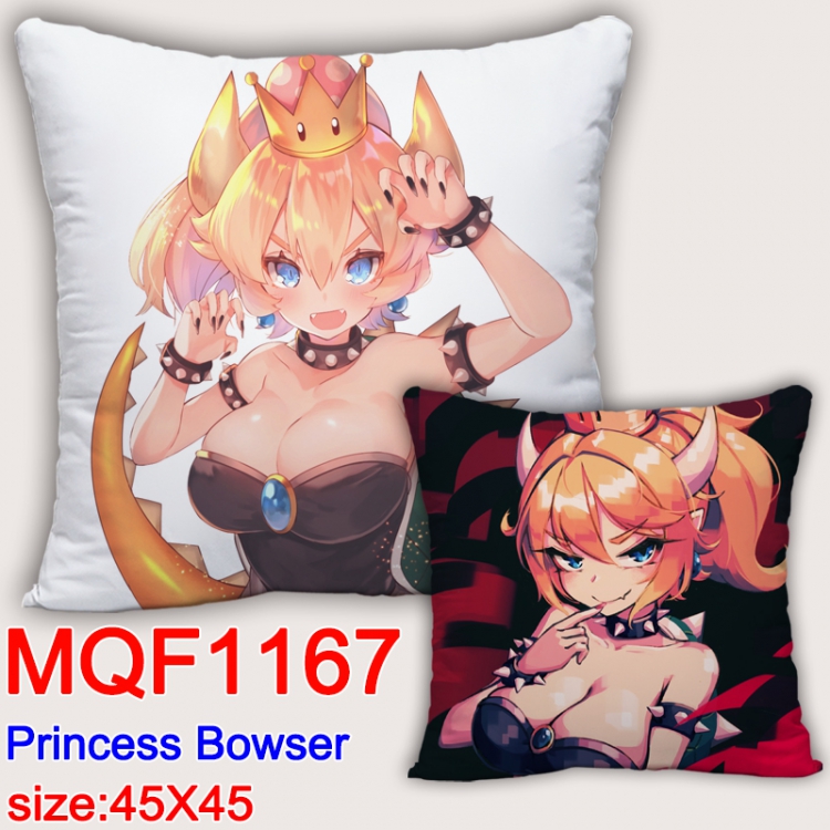 Princess Bowser Double-sided full color Pillow Cushion 45X45CM MQF1167