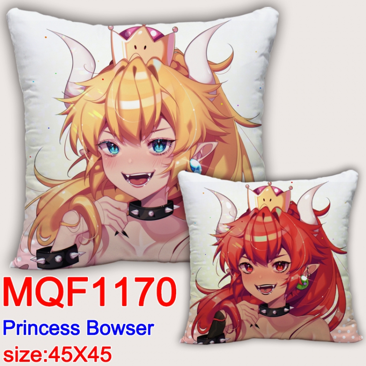 Princess Bowser Double-sided full color Pillow Cushion 45X45CM MQF1170