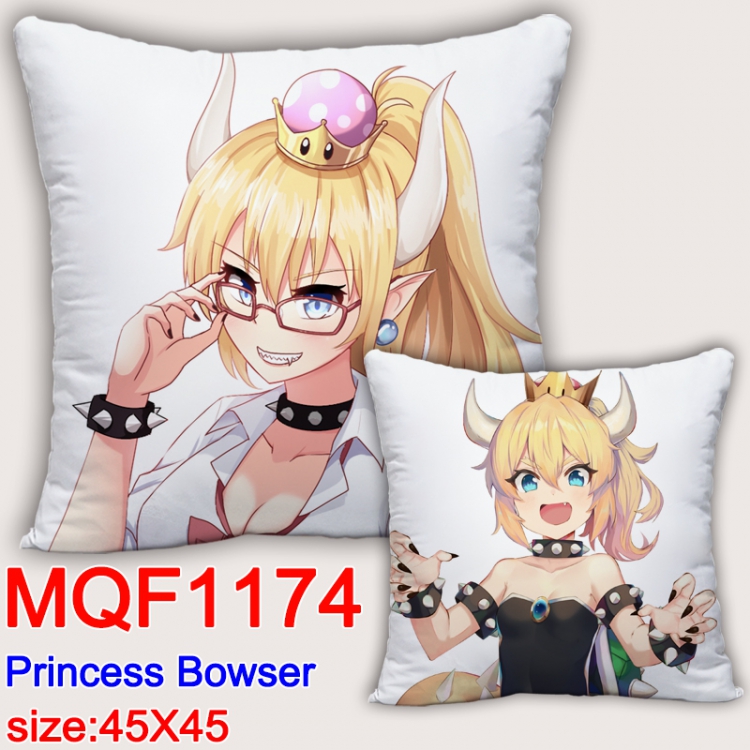 Princess Bowser Double-sided full color Pillow Cushion 45X45CM MQF1174