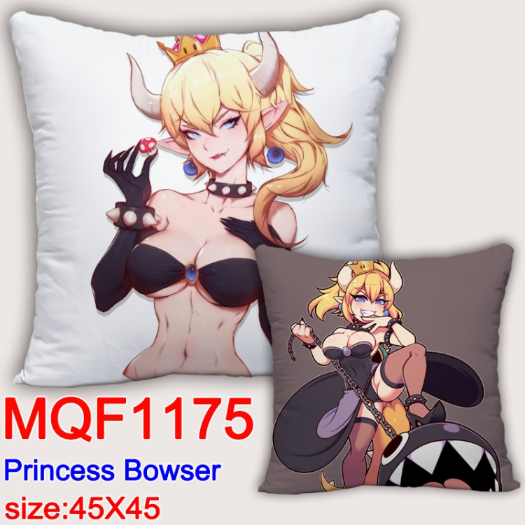 Princess Bowser Double-sided full color Pillow Cushion 45X45CM MQF1175
