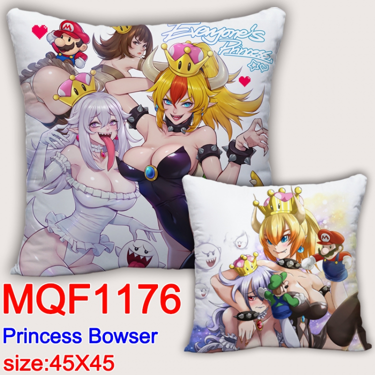 Princess Bowser Double-sided full color Pillow Cushion 45X45CM MQF1176