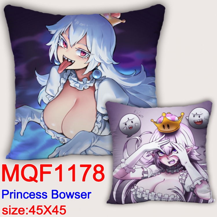 Princess Bowser Double-sided full color Pillow Cushion 45X45CM MQF1178