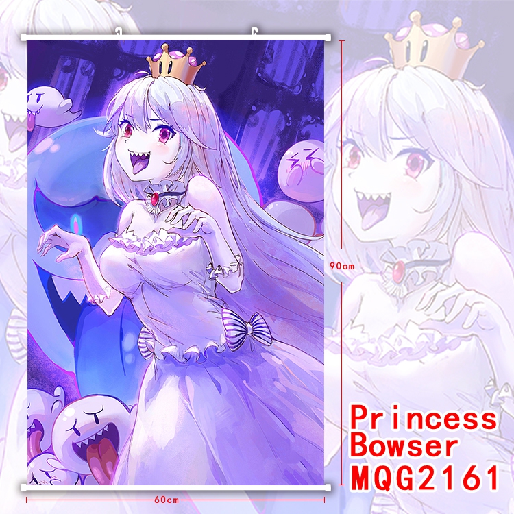 Princess Bowser White plastic pole cloth painting Wall Scroll 60X90CM MQG2161