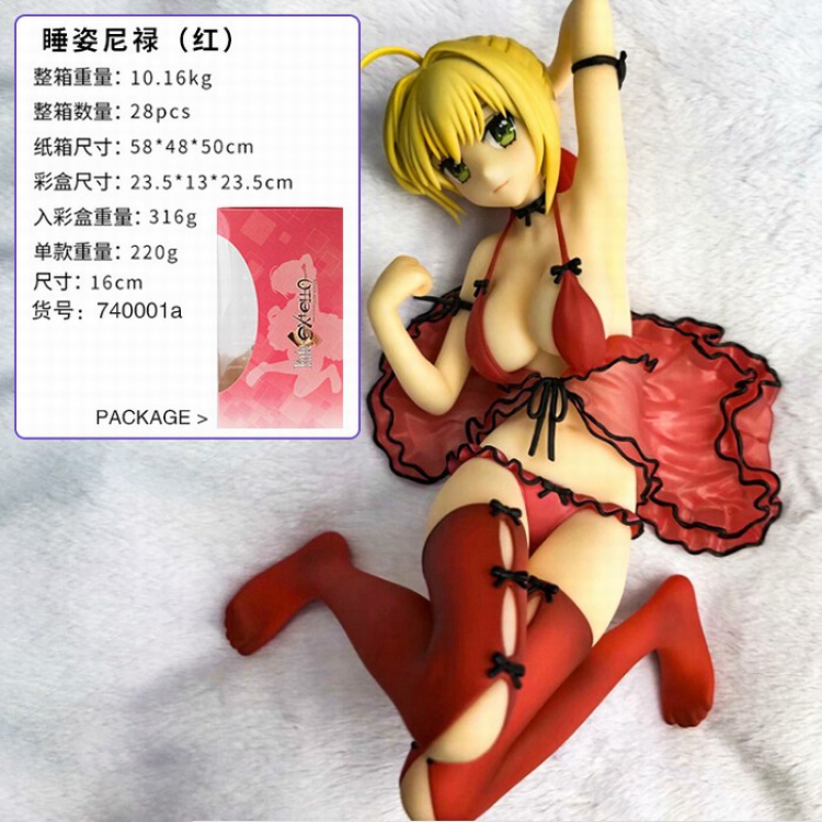Fate stay night Fate EXTRA Sexy beautiful girl Nero pajamas Red Boxed Figure Decoration 16cm 10.16KGS 23.5x13x23.5cm