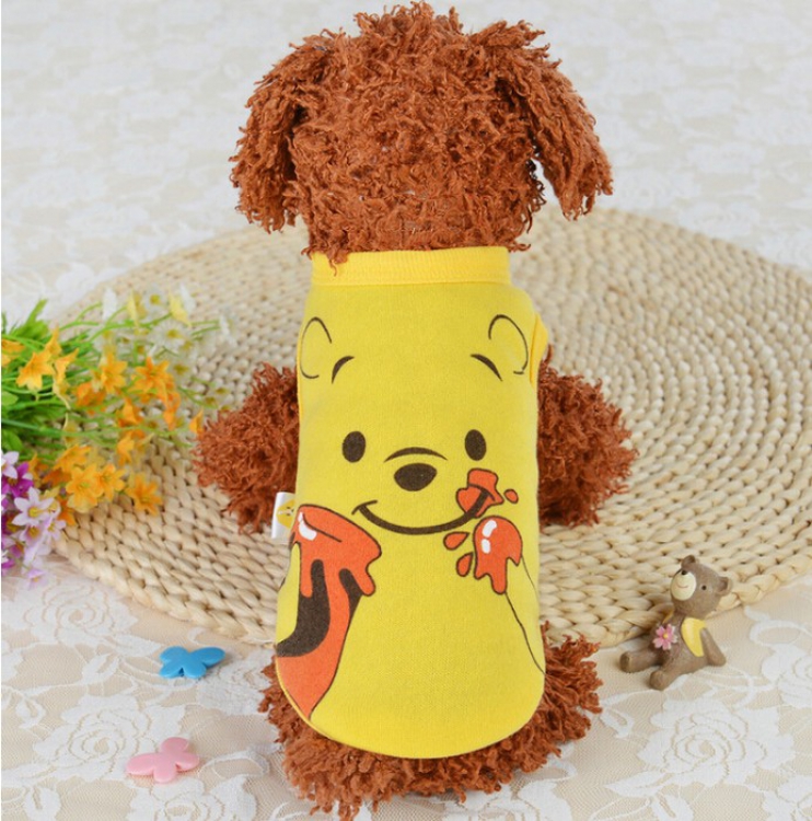 Animal pet supplies Puppy teddy vest Flannel vest Winnie the Pooh XS S M L XL price for 2 pcs