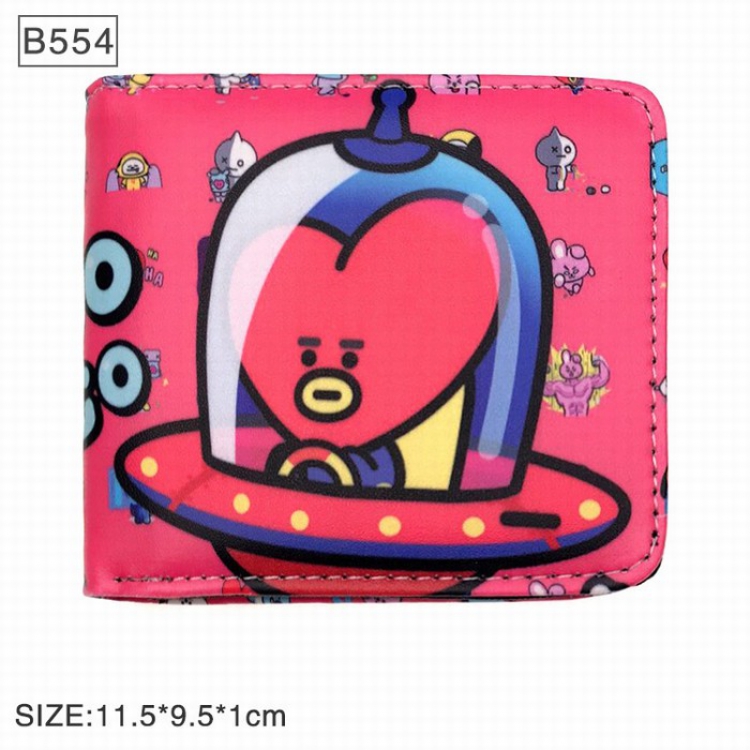 BTS BT21 Love Full color twill two fold short wallet Purse B554