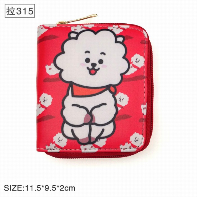 BTS BT21 Twill two fold short wallet zipper 315