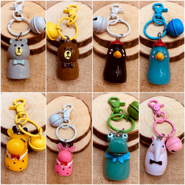Animal cartoon series Key Chain Pendant 8 models price for 10 pcs mixed colors