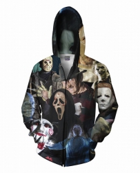 Ghost head Hooded zipper sweat...