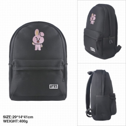 BTS BT21 rabbit Mesh black zip...