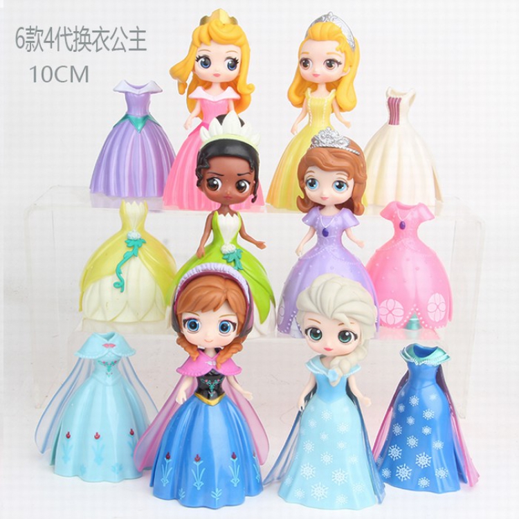 Frozen Changeable clothes Bagged Figure Decoration 10CM price for 6 pcs