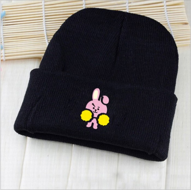 BTS BT21 rabbit Printed knit cap hat 18X30CM 70G price for 5 pcs