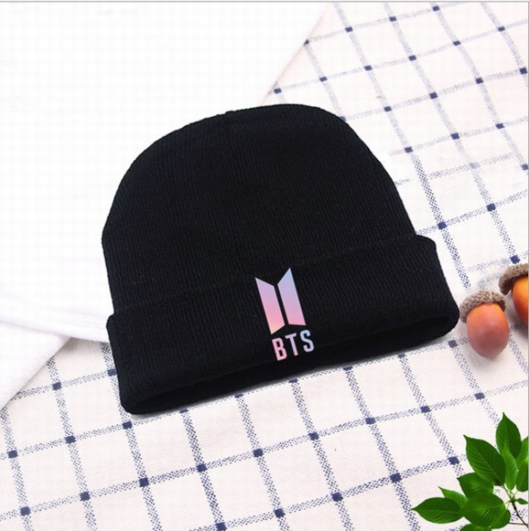 BTS LOGO Printed knit cap hat 18X30CM 70G price for 5 pcs