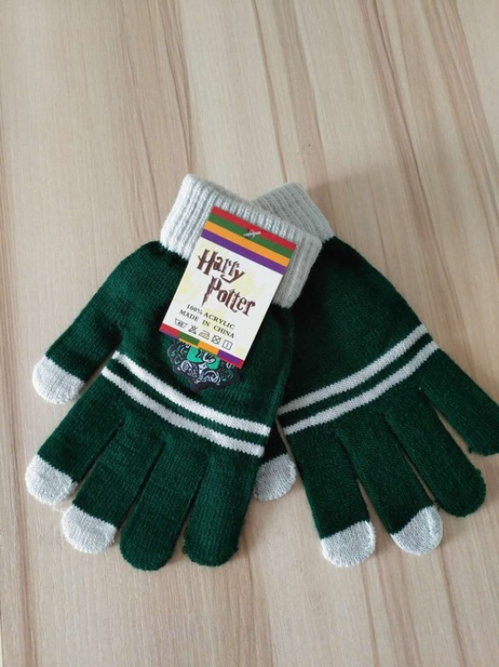 Harry Potter Slytherin Green Knit warm Full finger touch screen gloves price for 5 pcs