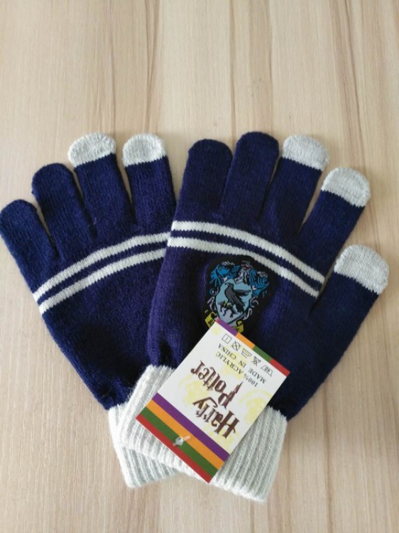 Harry Potter Ravenclaw Blue Knit warm Full finger touch screen gloves price for 5 pcs