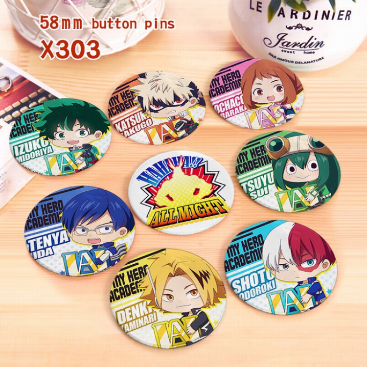 My Hero Academia Brooch price for 8 pcs a set 58mm X303