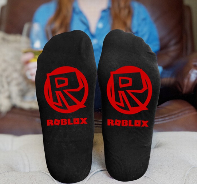 ROBLOX Black printed Mid tube socks stockings tube high 15CM 25G style 1