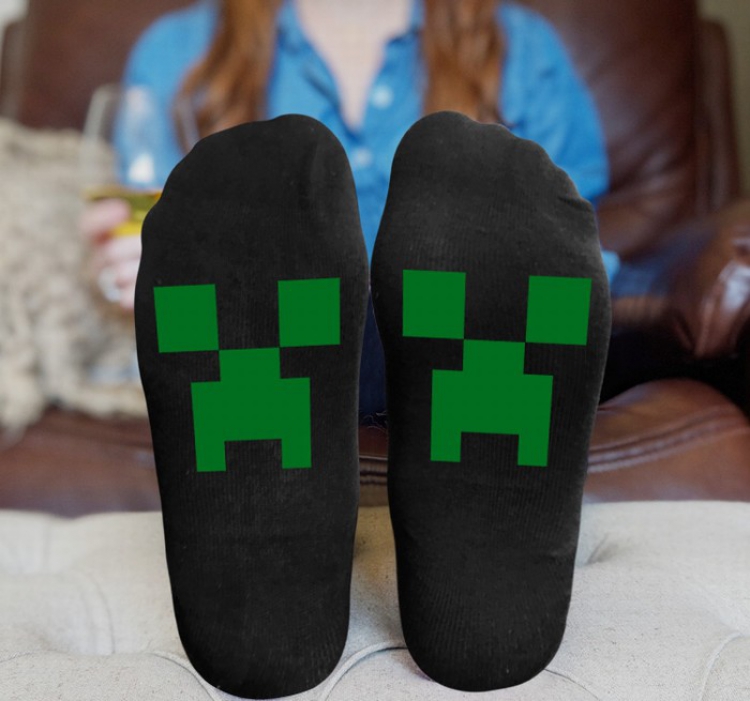 Minecraft Black printed Mid tube socks stockings tube high 15CM 25G